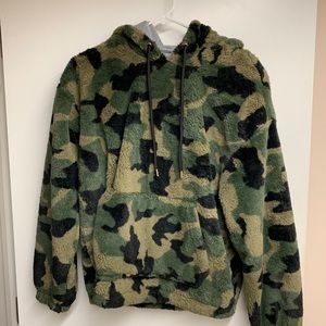 Forever 21 Camo Fuzzy Sweatshirt